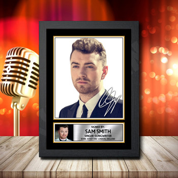 Sam Smith 2 Signed Autographed Music Star Print