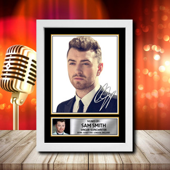 Sam Smith 2 Signed Autographed Music Star Print