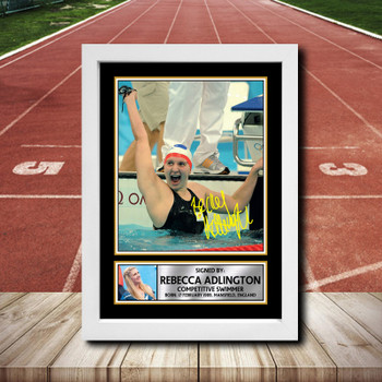 Rebecca Adlington 1 Signed Autographed Athletics Star Poster Print Framed Merch Gift