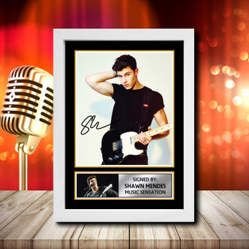 Shawn Mendes Fujistsu-Pc's CoNFLicted 2019-04-08 Signed Autographed Music Star Print