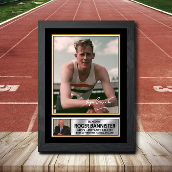 Roger Bannister Signed Autographed Athletics Star Poster Print Framed Merch Gift Roger Bannister Signed Autographed Athletics Star Poster Print Framed Merch Gift