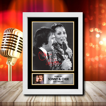 Sonny Bono  Cher - Signed Autographed Music Star Print