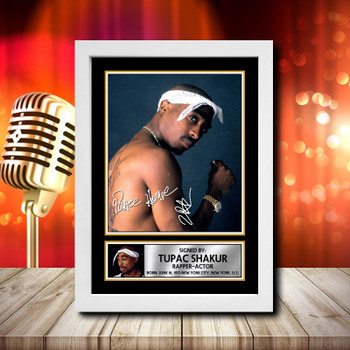 Tupac 2pac Shakur 2 Signed Autographed Music Star Print