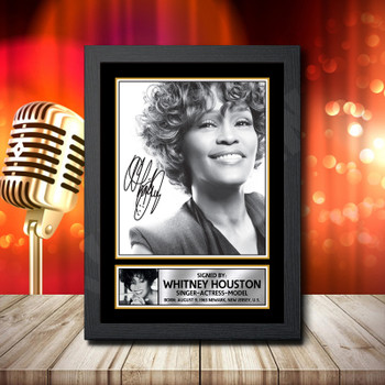 Whitney Houston 1 Signed Autographed Music Star Print