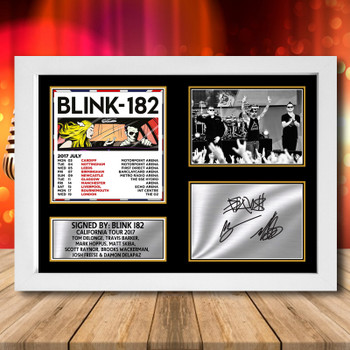 Blink 182 California Tour 2017 Signed Autographed Music-Landscape Star Print