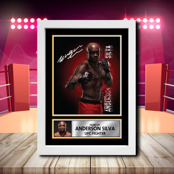 Anderson Silva Martial Arts Ufc Signed Autographed Boxing Star Poster Print Framed Merch Gift Anderson Silva Martial Arts Ufc Signed Autographed Boxing Star Poster Print Framed Merch Gift