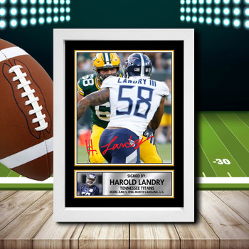 Harold Landry Signed Autographed NFL Star Print