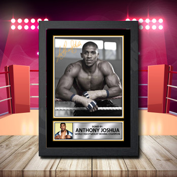 Anthony Joshua 2 Signed Autographed Boxing Star Poster Print Framed Merch Gift