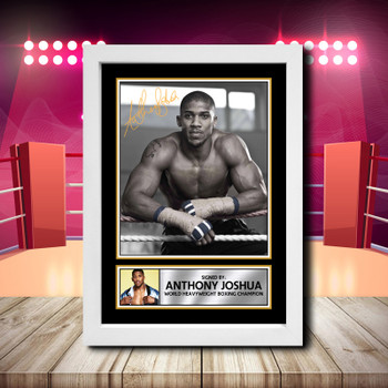 Anthony Joshua 2 Signed Autographed Boxing Star Poster Print Framed Merch Gift