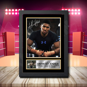 Anthony Joshua Boxing Champion Signed Autographed Boxing Star Poster Print Framed Merch Gift Anthony Joshua Boxing Champion Signed Autographed Boxing Star Poster Print Framed Merch Gift