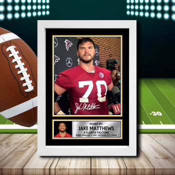 Jake Matthews 1 Signed Autographed NFL Star Print