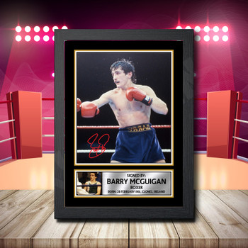 Barry Mcguigan 2 Signed Autographed Boxing Star Poster Print Framed Merch Gift Barry Mcguigan 2 Signed Autographed Boxing Star Poster Print Framed Merch Gift