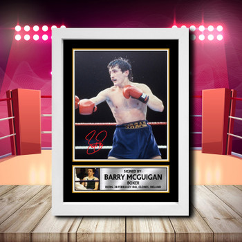 Barry Mcguigan 2 Signed Autographed Boxing Star Poster Print Framed Merch Gift Barry Mcguigan 2 Signed Autographed Boxing Star Poster Print Framed Merch Gift
