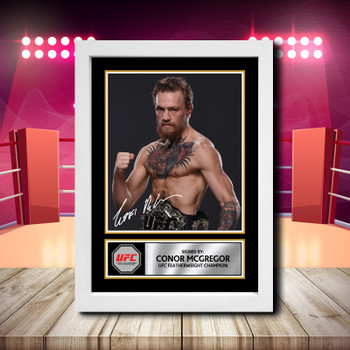 Connor Mcgregor Belt Portrait Signed Autographed Boxing Star Poster Print Framed Merch Gift