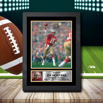 Joe Montana 1 Signed Autographed NFL Star Print