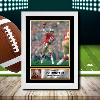 Joe Montana 1 Signed Autographed NFL Star Print