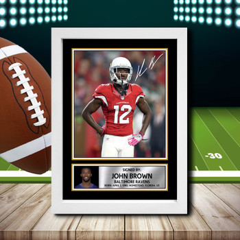 John Brown 2 Signed Autographed NFL Star Print