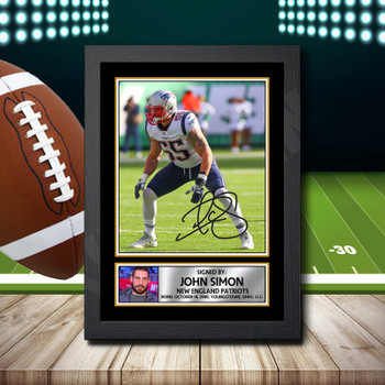 John Simon 2 Signed Autographed NFL Star Print