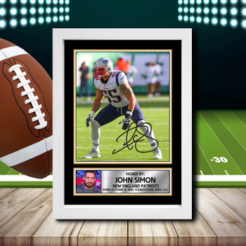 John Simon 2 Signed Autographed NFL Star Print