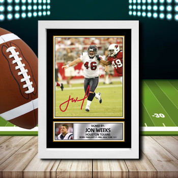 Jon Weeks Signed Autographed NFL Star Print