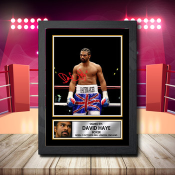 David Haye Signed Autographed Boxing Star Poster Print Framed Merch Gift David Haye Signed Autographed Boxing Star Poster Print Framed Merch Gift