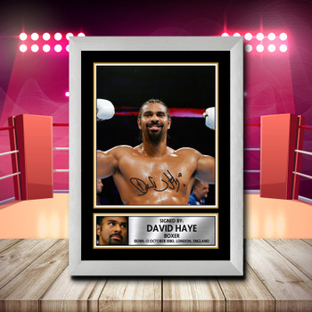 David Haye 2 Signed Autographed Boxing Star Poster Print Framed Merch Gift David Haye 2 Signed Autographed Boxing Star Poster Print Framed Merch Gift