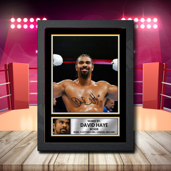 David Haye 2 Signed Autographed Boxing Star Poster Print Framed Merch Gift David Haye 2 Signed Autographed Boxing Star Poster Print Framed Merch Gift