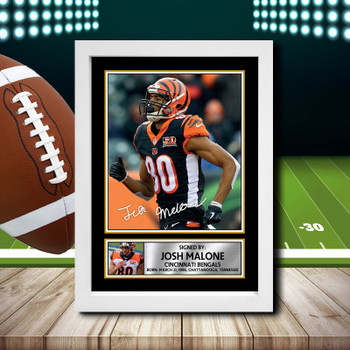 Josh Malone Signed Autographed NFL Star Print