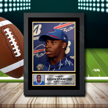 Julian Stanford 2 Signed Autographed NFL Star Print