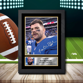 Justin Pugh 1 Signed Autographed NFL Star Print