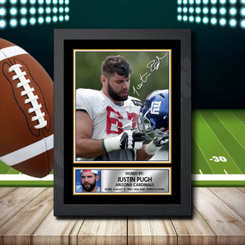 Justin Pugh 2 Signed Autographed NFL Star Print