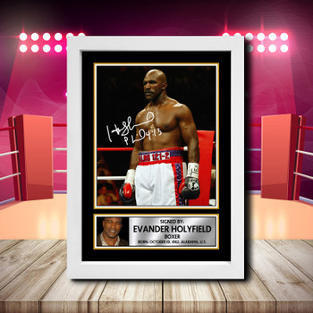 Evander Holyfield 2 Signed Autographed Boxing Star Poster Print Framed Merch Gift Evander Holyfield 2 Signed Autographed Boxing Star Poster Print Framed Merch Gift