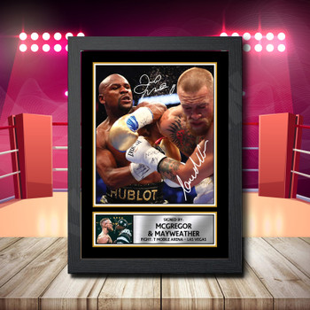 Floyd Mayweather Vs Conor Mcgregor Signed Autographed Boxing Star Poster Print Framed Merch Gift Floyd Mayweather Vs Conor Mcgregor Signed Autographed Boxing Star Poster Print Framed Merch Gift