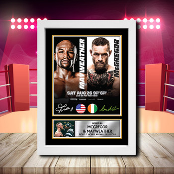 Floyd Mayweather Vs Conor Mcgregor 3 Signed Autographed Boxing Star Poster Print Framed Merch Gift Floyd Mayweather Vs Conor Mcgregor 3 Signed Autographed Boxing Star Poster Print Framed Merch Gift