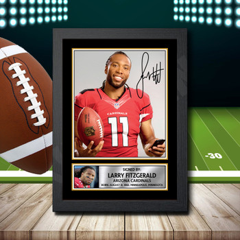 Larry Fitzgerald 1 Signed Autographed NFL Star Print