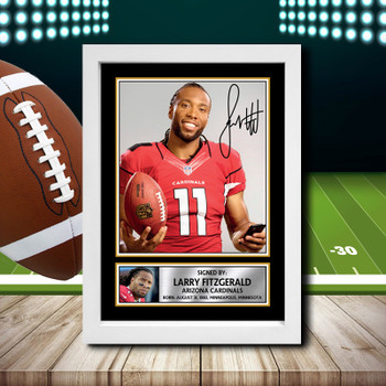 Larry Fitzgerald 1 Signed Autographed NFL Star Print