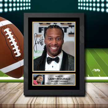 Larry Fitzgerald 2 Signed Autographed NFL Star Print