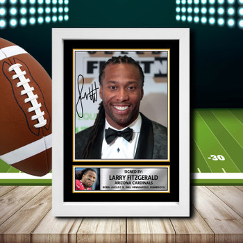 Larry Fitzgerald 2 Signed Autographed NFL Star Print