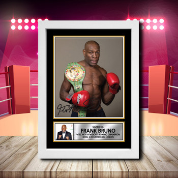 Frank Bruno Boxing Signed Autographed Boxing Star Poster Print Framed Merch Gift Frank Bruno Boxing Signed Autographed Boxing Star Poster Print Framed Merch Gift