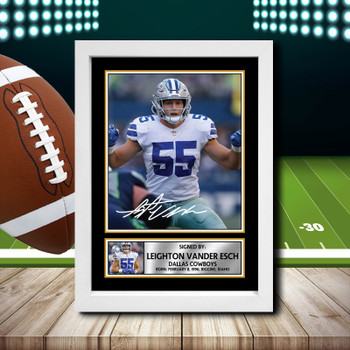 Leighton Vander Esch Signed Autographed NFL Star Print