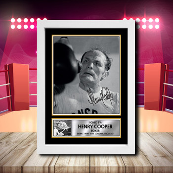 Henry Cooper Signed Autographed Boxing Star Poster Print Framed Merch Gift