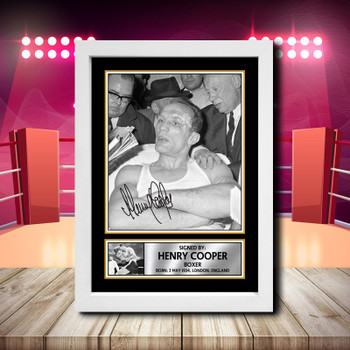 Henry Cooper 2 Signed Autographed Boxing Star Poster Print Framed Merch Gift