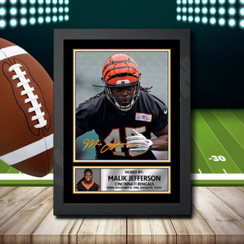 Malik Jefferson Signed Autographed NFL Star Print