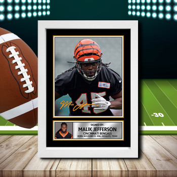 Malik Jefferson Signed Autographed NFL Star Print
