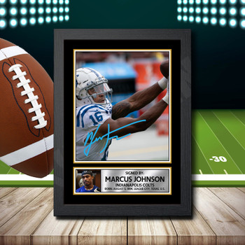 Marcus Johnson 2 Signed Autographed NFL Star Print