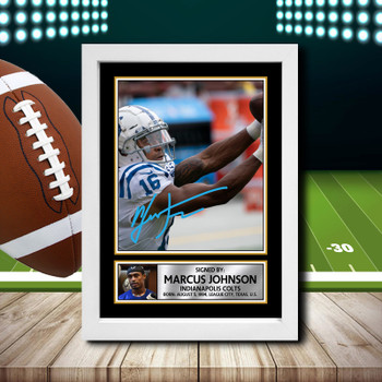 Marcus Johnson 2 Signed Autographed NFL Star Print