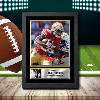 Matt Breida 2 Signed Autographed NFL Star Print