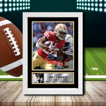 Matt Breida 2 Signed Autographed NFL Star Print