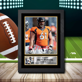 Matt Paradis Signed Autographed NFL Star Print