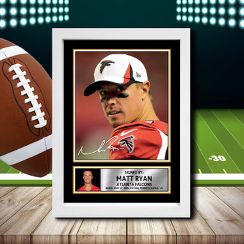 Matt Ryan 2 Signed Autographed NFL Star Print